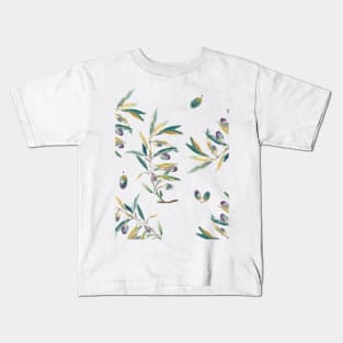 Olive watercolour pattern Kids T-Shirt